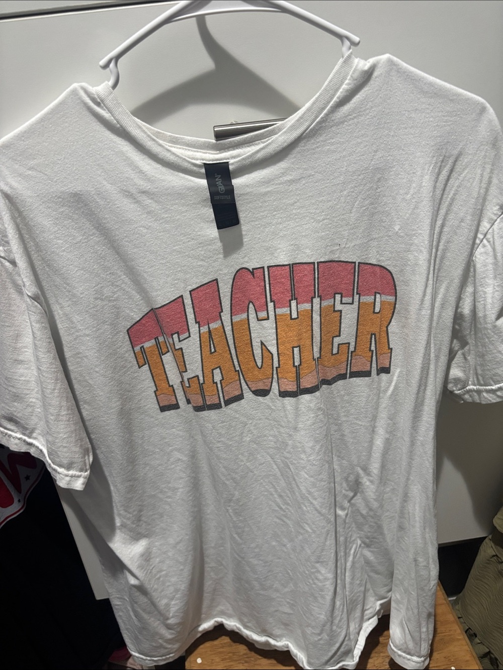 Teacher Graphic Tee - White
